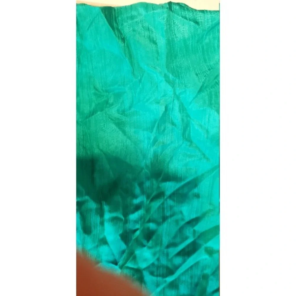 Vintage Kelly Green Long Silk Scarf- 54